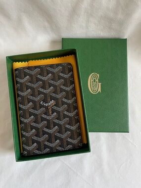 Goyard Passport Holder Wallet Black with Box